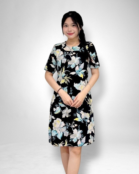 Đầm thuyền sau tim nơ sau tay ngắn