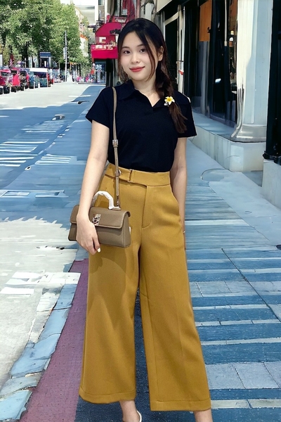Quần suôn ủi li lưng 4f khoen nút