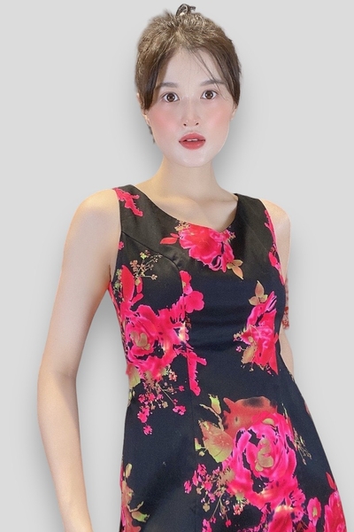 Đầm tim lai phối lưới đen dk sắt