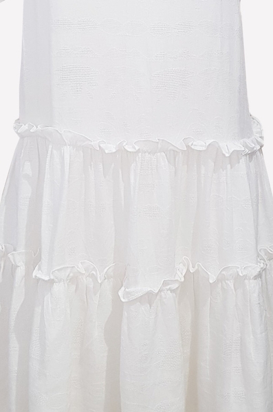 Set quần + đầm babydoll bèo tầng tay chụp