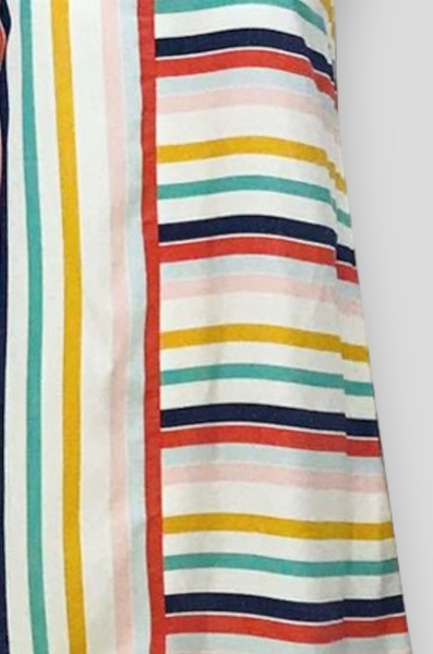 Đầm tunic cổ tròn sọc ngang xuôi