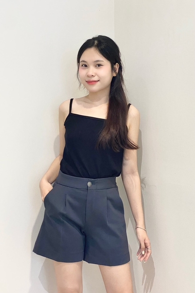 Quần sọt lưng thun ẩn, 1 nút, kaki thun