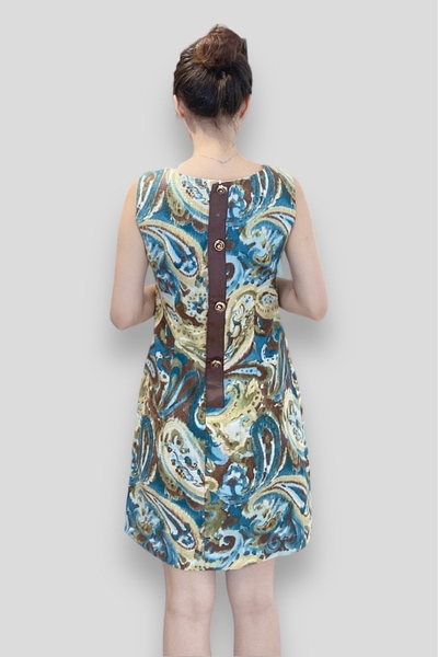 Đầm tunic cổ V nẹp dk roban + nút