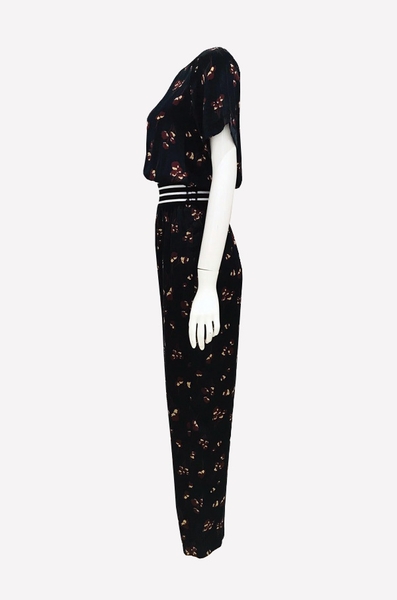 Jumpsuite quần dài rã eo ren thun sọc