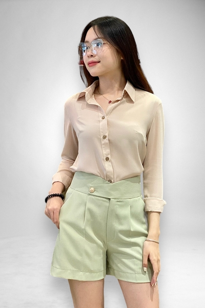 Quần sọt lưng cao 7f nút 1 bên túi xéo