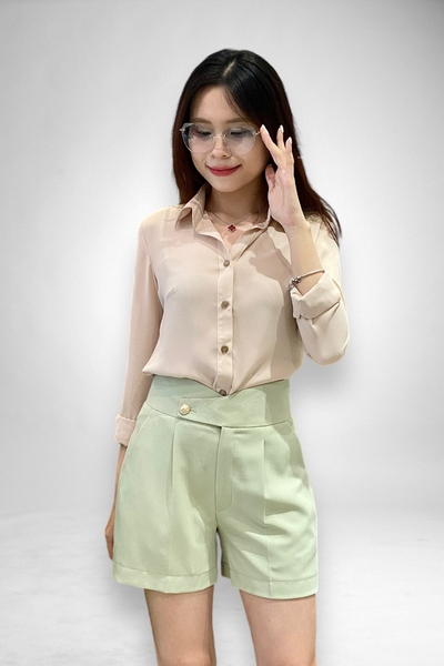 Quần sọt lưng cao 7f nút 1 bên túi xéo