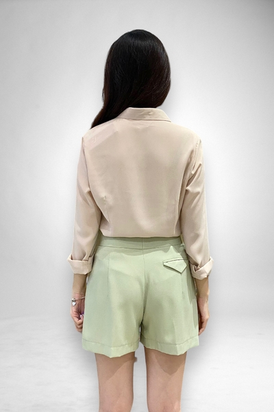 Quần sọt lưng cao 7f nút 1 bên túi xéo