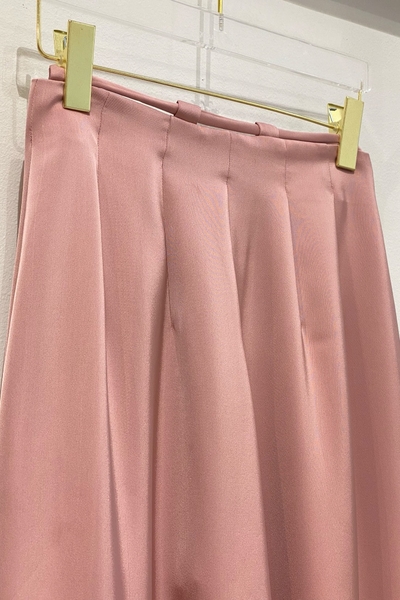 Quần tiệc ống rộng lưng luồn dây hồng