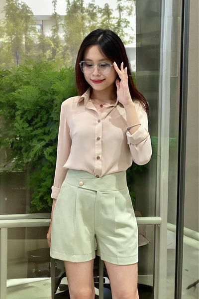 Quần sọt lưng cao 7f nút 1 bên túi xéo