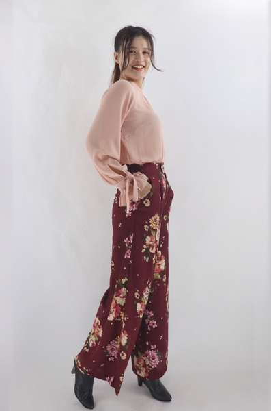 Quần ống suông xếp ben