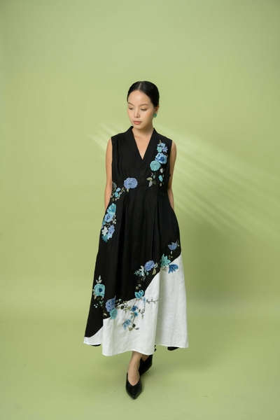Đầm Phối Màu