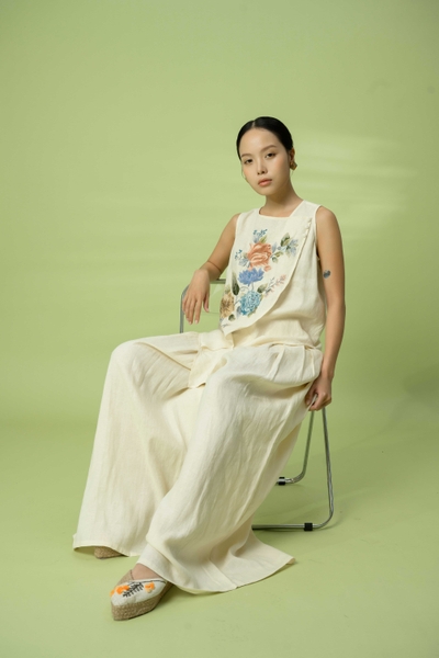 Áo Tà Đắp Mẫu Đơn