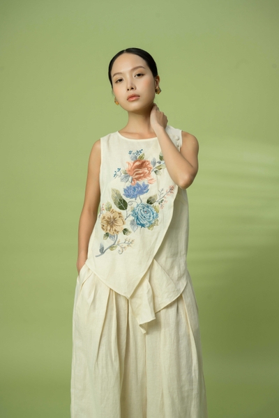 Áo Tà Đắp Mẫu Đơn