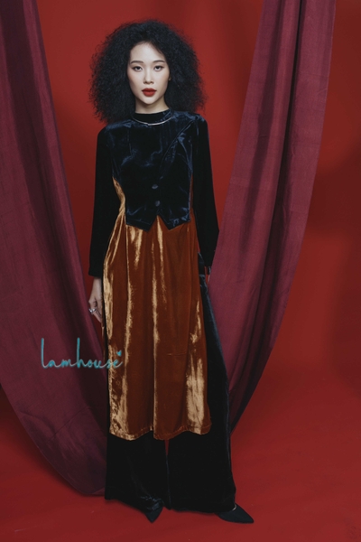 Áo Dài Ghi Lê Nhung