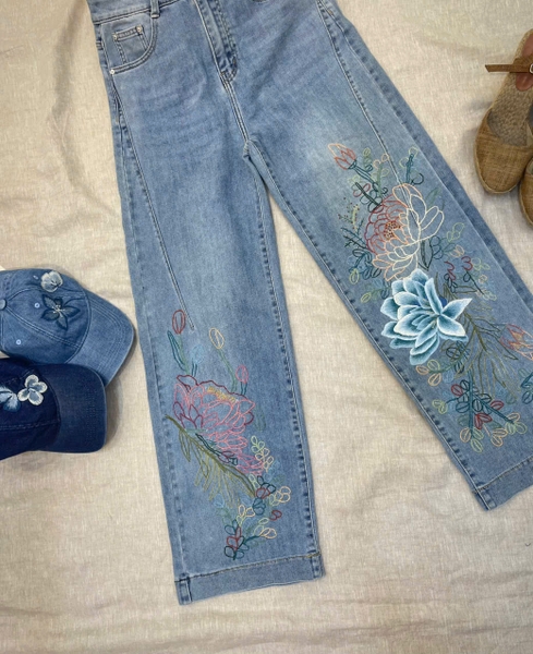 Jean Thêu Mẫu Đơn