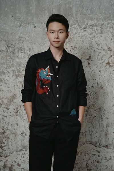 Linen Shirt Men Thêu Rồng