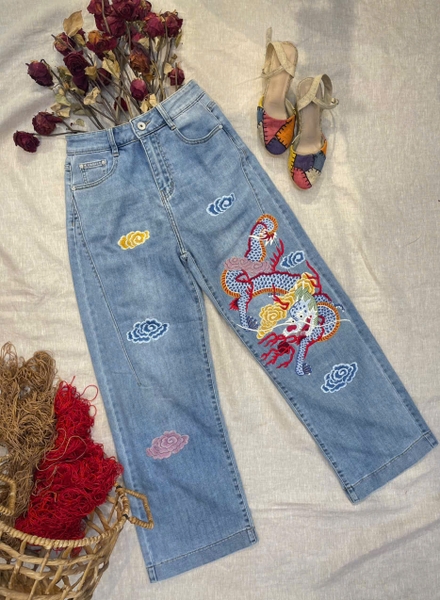 Quần Jeans Thêu Rồng