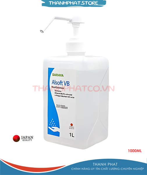 Cồn sát khuẩn tay Saraya Alsoft VB (1 Lít) | Thành Phát