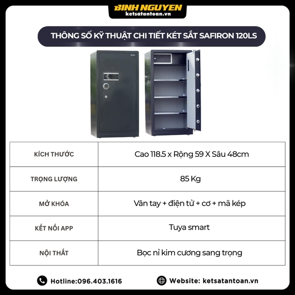 két sắt safiron 120ls thiết kế dáng đứng sang trọng