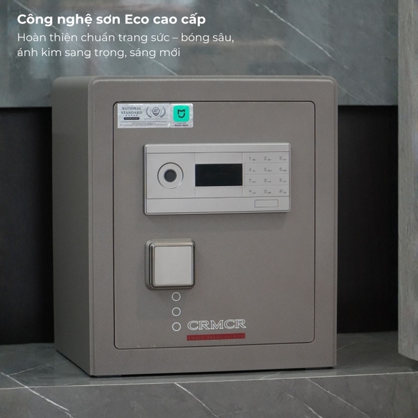 Két sắt Xiaomi CRMCR 45LB sơn Eco cao cấp vân nhám ánh kim Xám Titan, hoàn thiện chuẩn trang sức, bền màu chống trầy xước