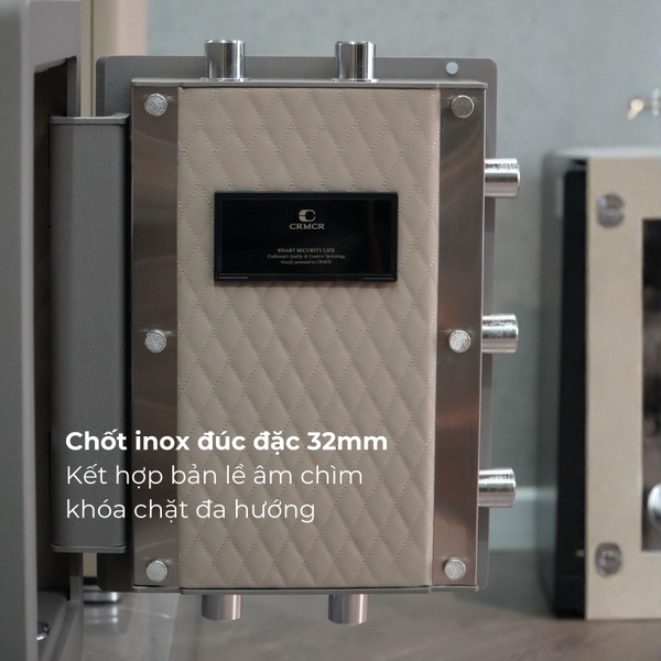 cánh cửa két sắt Xiaomi CRMCR 61LB thép nguyên tấm dày 8 ly, chốt khóa inox đặc chống cạy phá