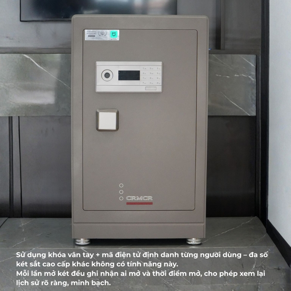 Két Sắt Xiaomi CRMCR 81LB Nhập Khẩu – Khóa Vân Tay Định Danh Người Mở Chính Xác