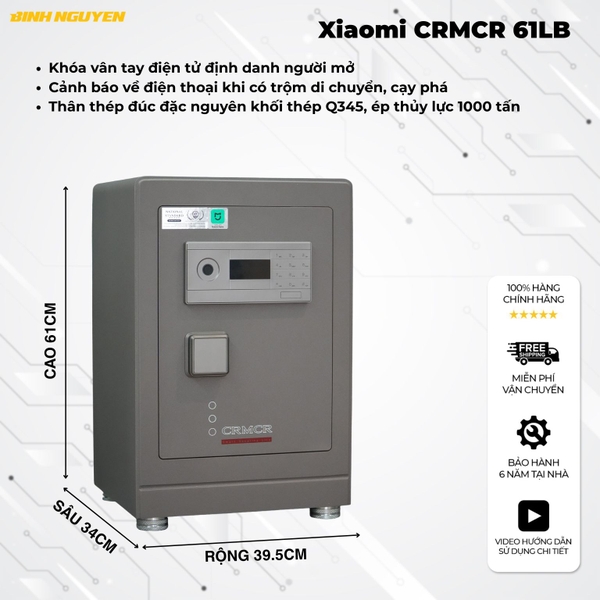 Thông số kỹ thuật két sắt nhập khẩu Xiaomi CRMCR 61LB