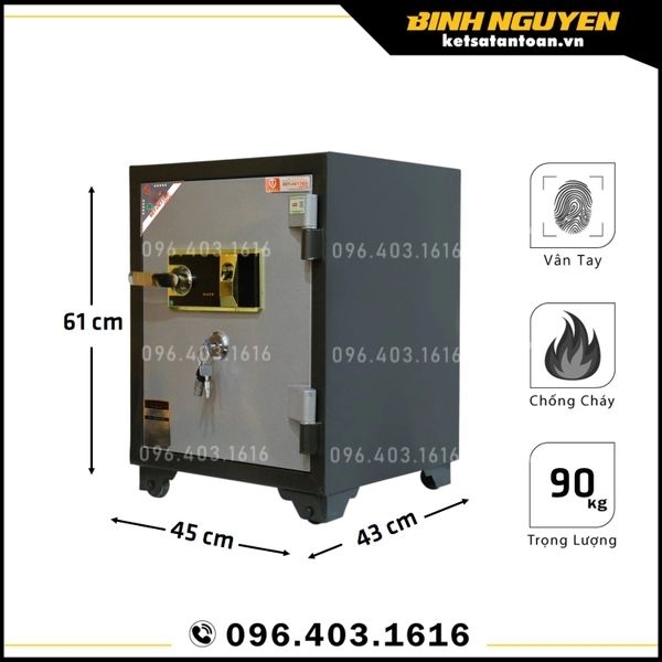 KÉT SẮT VIỆT TIỆP SỬ DỤNG VÂN TAY KVT90VT CAO CẤP