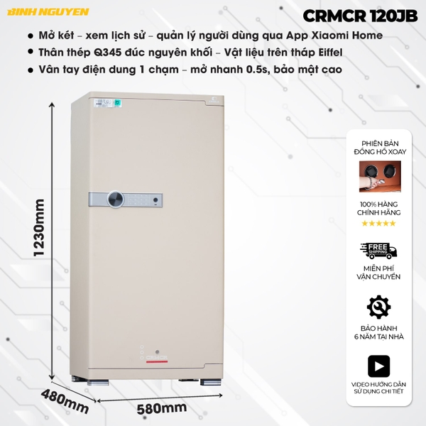 Thông Số Kỹ Thuật Két Sắt Xiaomi CRMCR 120JBW
