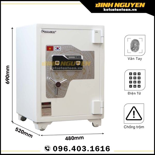 Két sắt siêu cường century cao cấp cf695 khóa vân tay điện tử