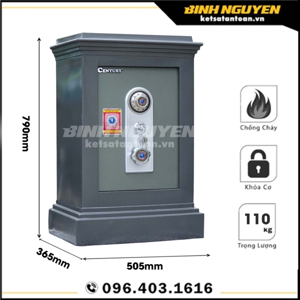 Két sắt century chống cháy cao cấp cf155 khóa cơ