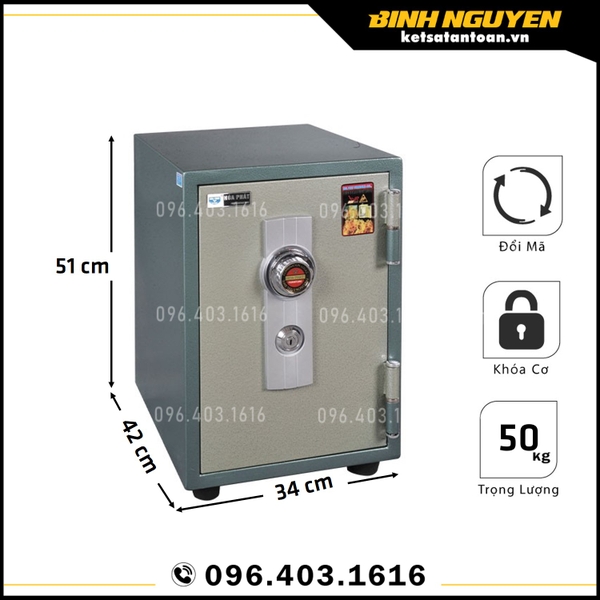 Két sắt chống cháy hòa phát ks50d khóa cơ đổi mã