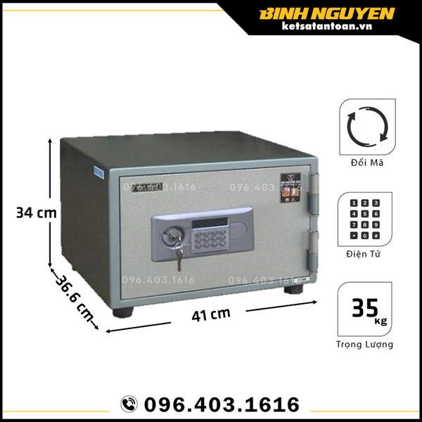 Két sắt mini điện tử hòa phát ks35n-dt chống cháy bảo mật an toàn