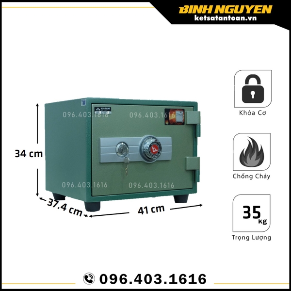 Két sắt mini hòa phát ks40n khóa cơ