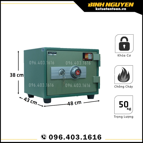 Két sắt mini chống cháy hòa phát khóa cơ ks50n