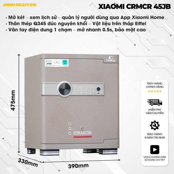 Két sắt xiaomi crmcr 45jb khóa vân tay điện tử kết nối app xiaomi home
