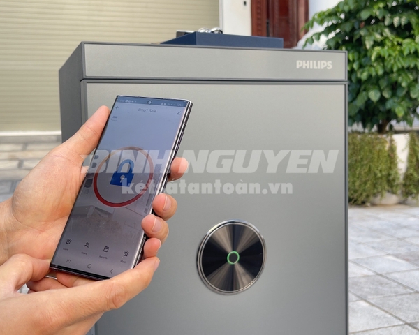 Két sắt nhập khẩu vân tay phillips sbx-602 7cu sang trọng chính hãng