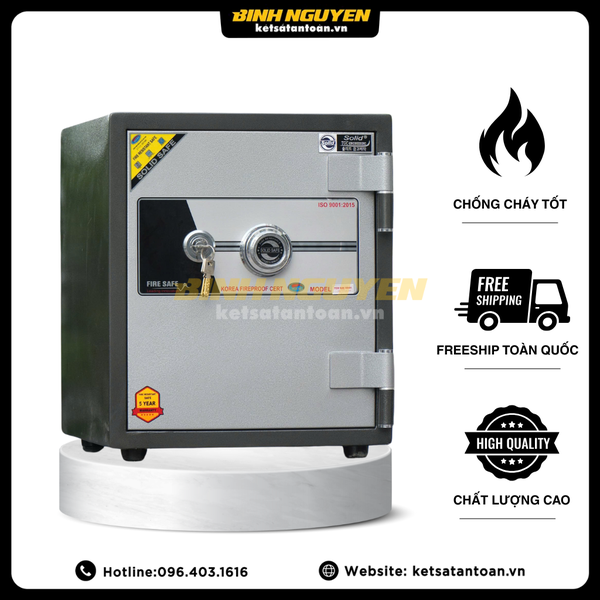 Két sắt solid sls-62c khóa cơ đổi mã chống cháy an toàn hàn quốc