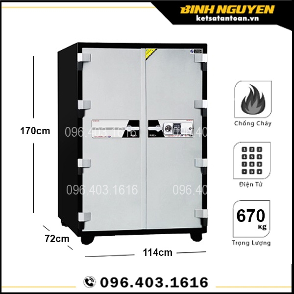Két sắt solid sld-170e cỡ lớn 2 cửa ngân hàng cao cấp