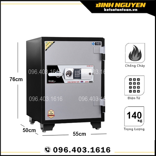 Két sắt solid hàn quốc sls-76e điện tử chống cháy chính hãng