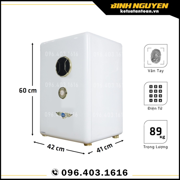 Két sắt aifeibao vân tay điện tử 60-als trắng