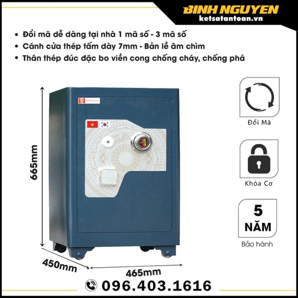 Két sắt việt tiệp sc66 khóa cơ đổi mã chống cháy