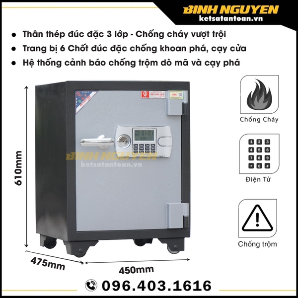 Két sắt Việt Tiệp KV91DT điện tử chống cháy cao cấp