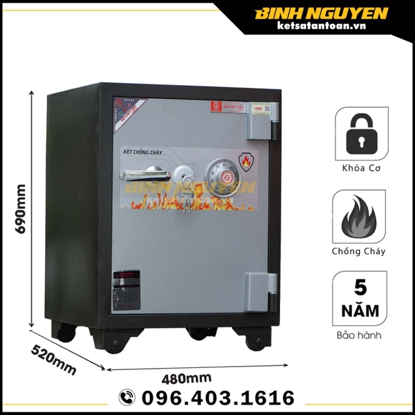 Két sắt Việt Tiệp Khóa Cơ chống cháy kv120KC Chính Hãng 