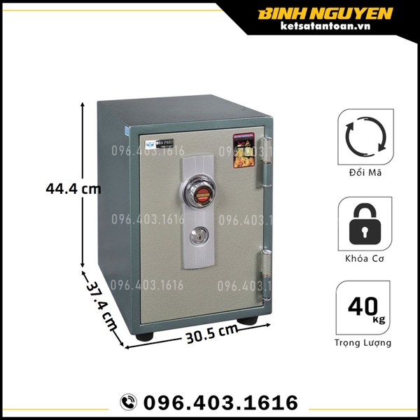 Két sắt chống cháy hòa phát ks40d khóa cơ