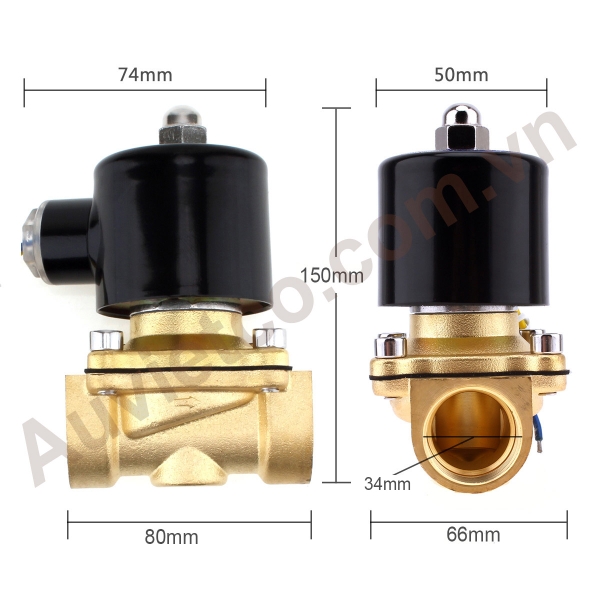 Thông số kích thước van điện từ UniD UW25