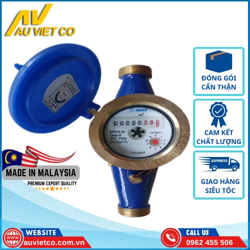 Đồng hồ đo nước sạch thân đồng Pmax Malaysia DN15 - DN40