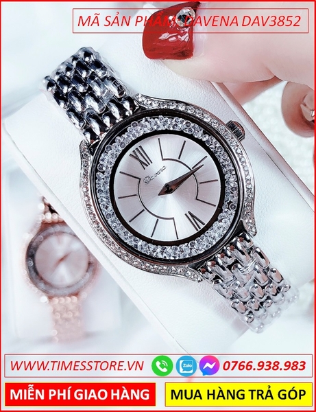 Đồng hồ Nữ Davena Full Đá Crystals From Swarovski Màu Silver