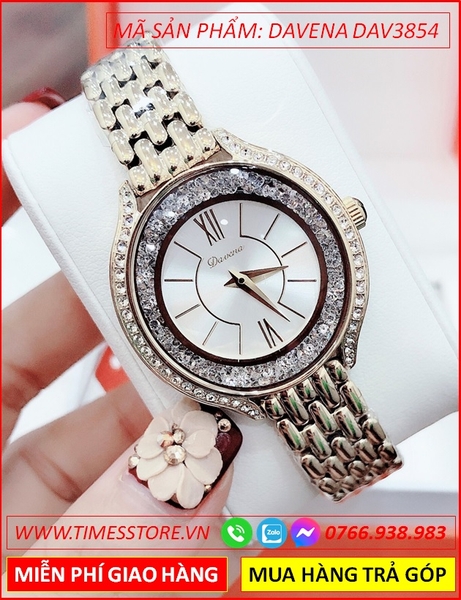 Đồng hồ Nữ Davena Full Đá Crystals From Swarovski Vàng Gold