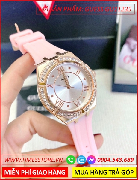 Đồng hồ Nữ Guess Rose Gold Luxury Silicone Màu Hồng